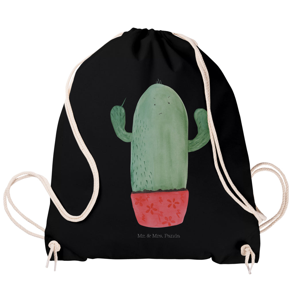 Sportbeutel Kaktus wütend Turnbeutel, Beutel, Sporttasche, Tasche, Stoffbeutel, Kaktus, Kakteen, ärgern, Büro, Schule, Büroalltag, Chefin, Kollege, Kollegin, wütend