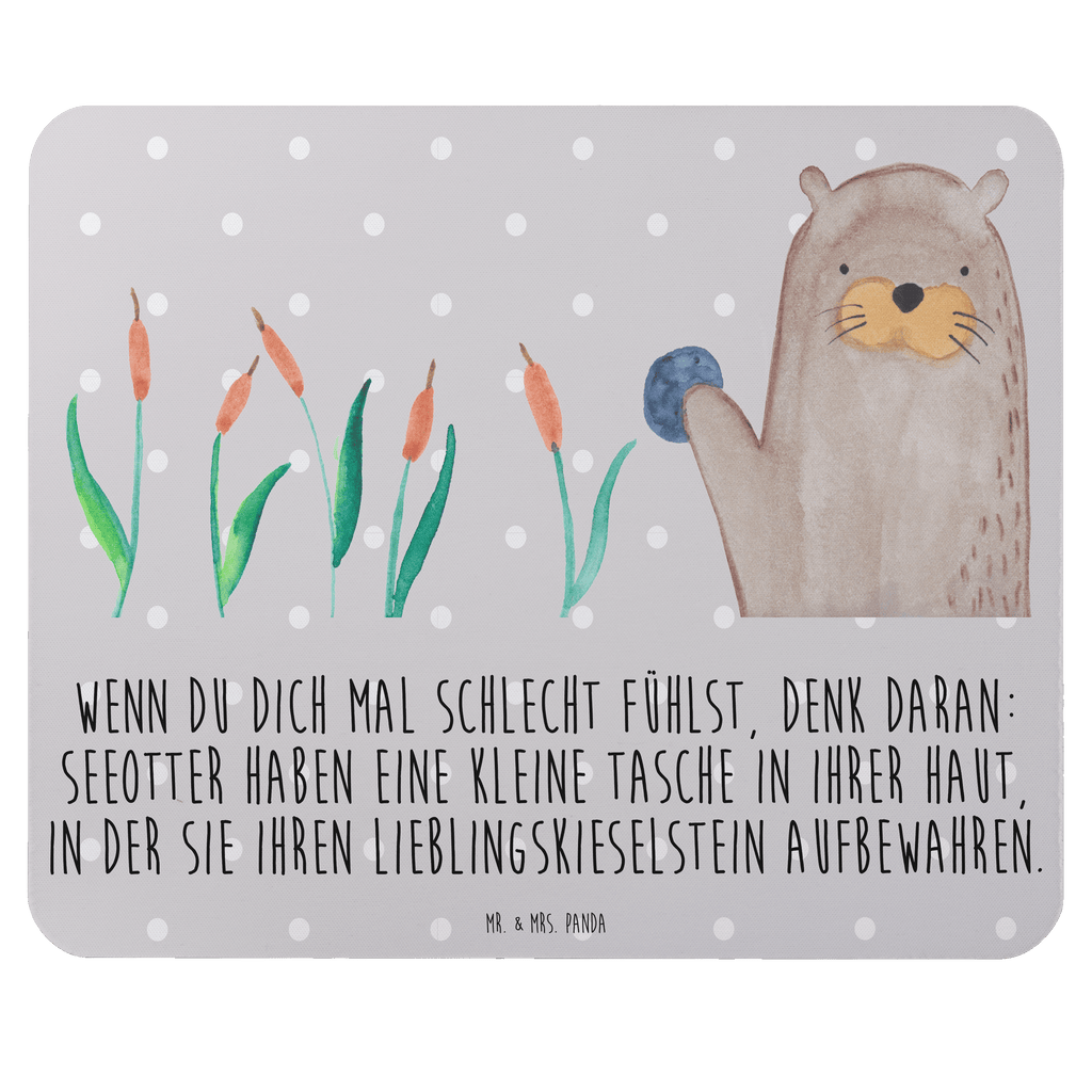 Mauspad Otter mit Stein Mousepad, Computer zubehör, Büroausstattung, PC Zubehör, Arbeitszimmer, Mauspad, Einzigartiges Mauspad, Designer Mauspad, Otter, Fischotter, Seeotter, Otter Seeotter See Otter
