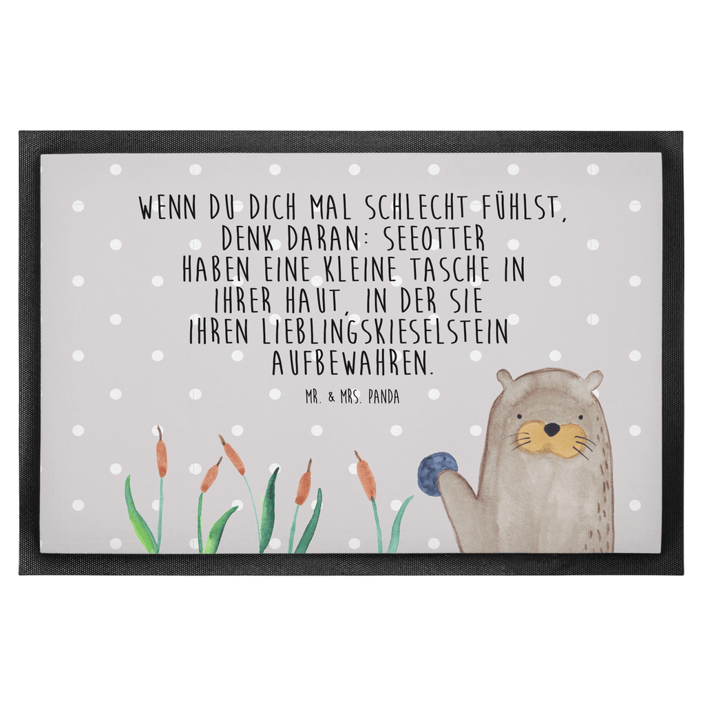 Fußmatte Otter mit Stein Otter Seeotter See Otter Türvorleger, Schmutzmatte, Fußabtreter, Matte, Schmutzfänger, Fußabstreifer, Schmutzfangmatte, Türmatte, Motivfußmatte,  Haustürmatte, Vorleger  Otter,  Fischotter,  Seeotter