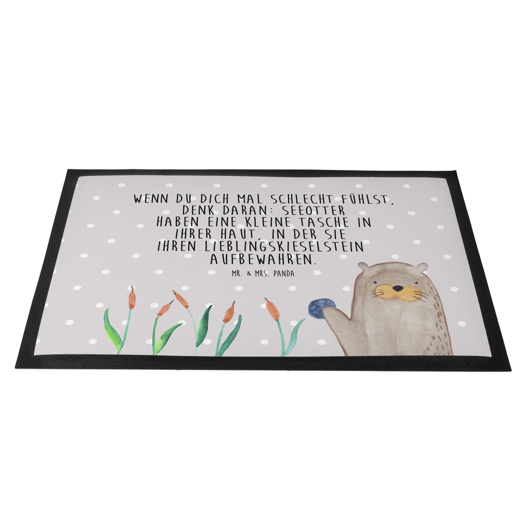 Fußmatte Otter mit Stein Otter Seeotter See Otter Türvorleger, Schmutzmatte, Fußabtreter, Matte, Schmutzfänger, Fußabstreifer, Schmutzfangmatte, Türmatte, Motivfußmatte,  Haustürmatte, Vorleger  Otter,  Fischotter,  Seeotter