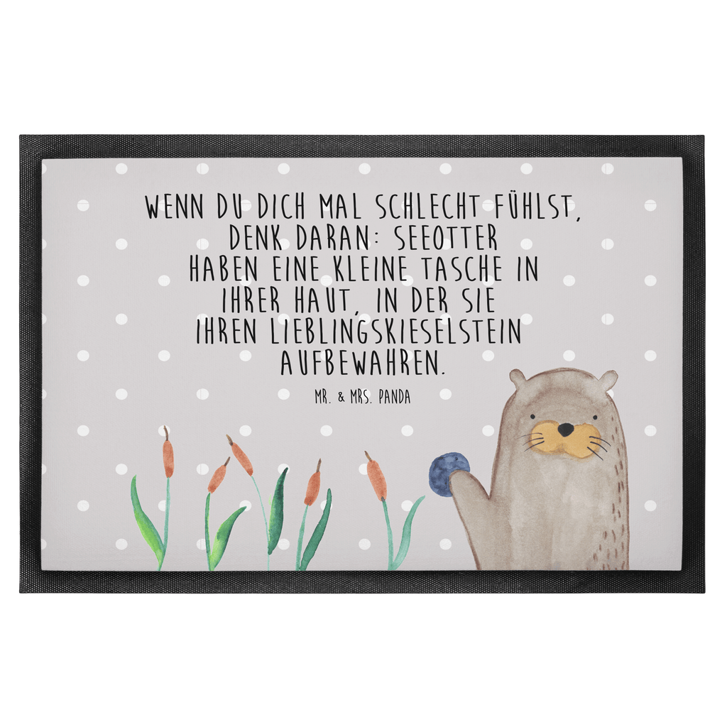 Fußmatte Otter mit Stein Otter Seeotter See Otter Türvorleger, Schmutzmatte, Fußabtreter, Matte, Schmutzfänger, Fußabstreifer, Schmutzfangmatte, Türmatte, Motivfußmatte,  Haustürmatte, Vorleger  Otter,  Fischotter,  Seeotter