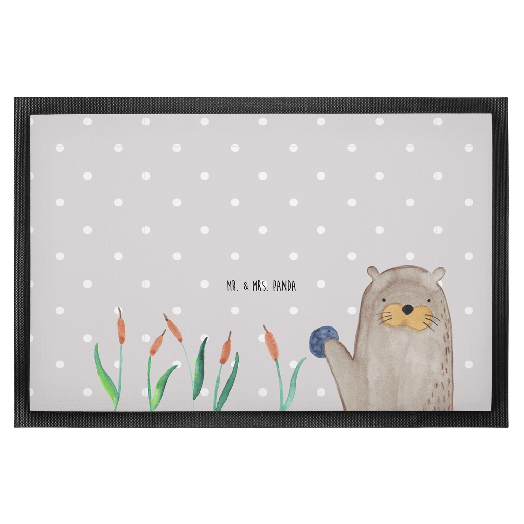 Fußmatte Otter mit Stein Otter Seeotter See Otter Türvorleger, Schmutzmatte, Fußabtreter, Matte, Schmutzfänger, Fußabstreifer, Schmutzfangmatte, Türmatte, Motivfußmatte,  Haustürmatte, Vorleger  Otter,  Fischotter,  Seeotter