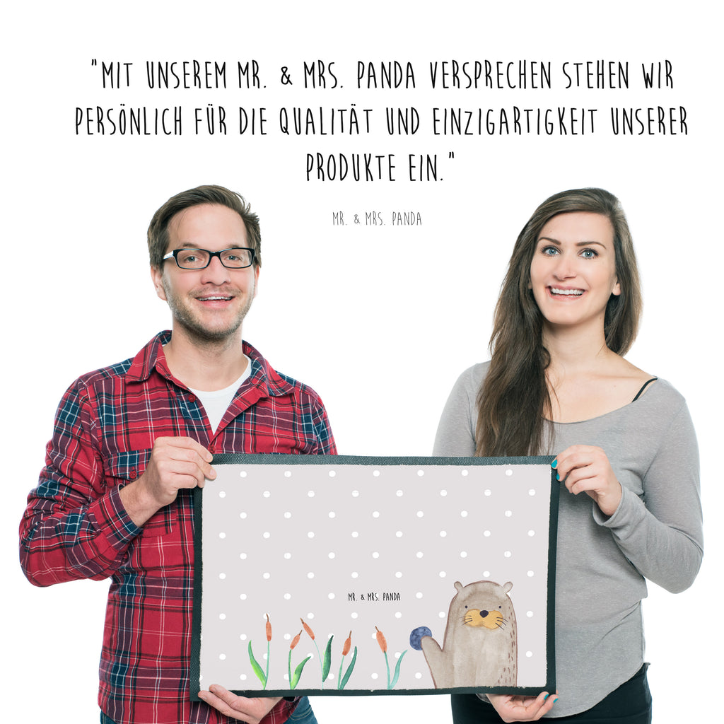 Fußmatte Otter mit Stein Otter Seeotter See Otter Türvorleger, Schmutzmatte, Fußabtreter, Matte, Schmutzfänger, Fußabstreifer, Schmutzfangmatte, Türmatte, Motivfußmatte,  Haustürmatte, Vorleger  Otter,  Fischotter,  Seeotter