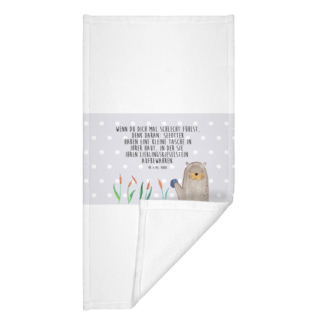 70 x 140 Handtuch Otter mit Stein Duschtuch, Badetuch, Strandtuch, Saunatuch, Kinder Handtuch, Otter, Fischotter, Seeotter, Otter Seeotter See Otter