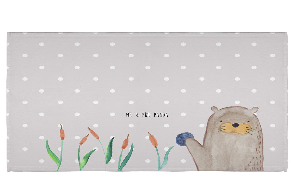 70 x 140 Handtuch Otter mit Stein Duschtuch, Badetuch, Strandtuch, Saunatuch, Kinder Handtuch, Otter, Fischotter, Seeotter, Otter Seeotter See Otter