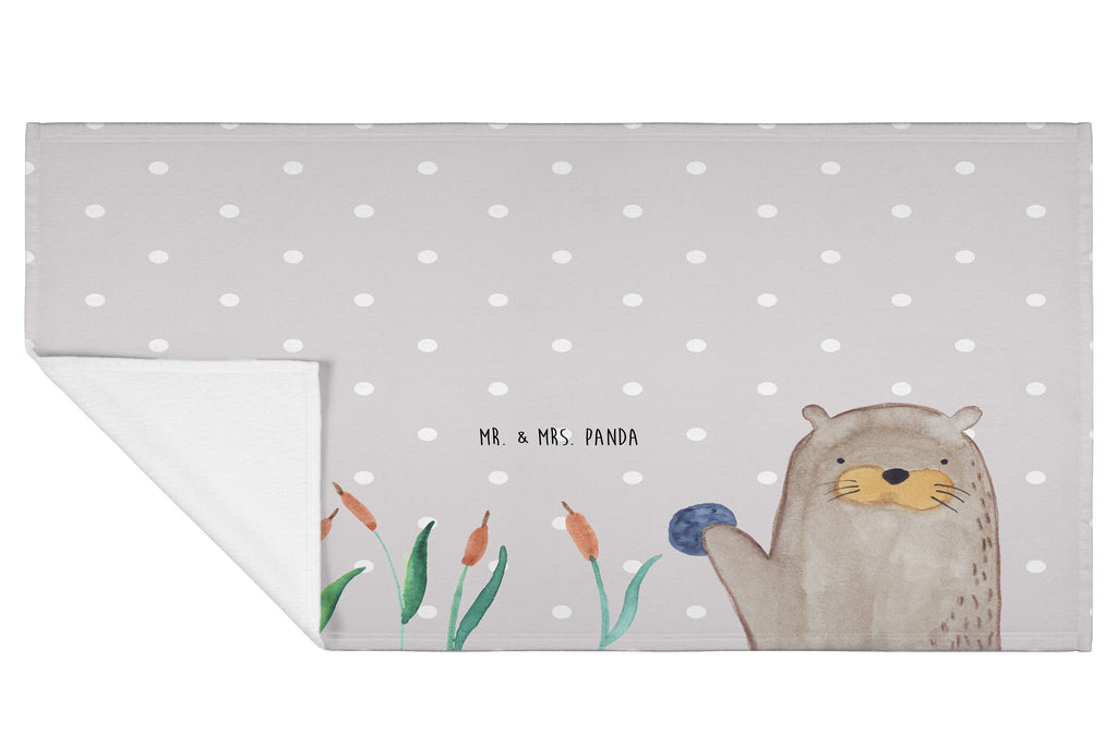 70 x 140 Handtuch Otter mit Stein Duschtuch, Badetuch, Strandtuch, Saunatuch, Kinder Handtuch, Otter, Fischotter, Seeotter, Otter Seeotter See Otter