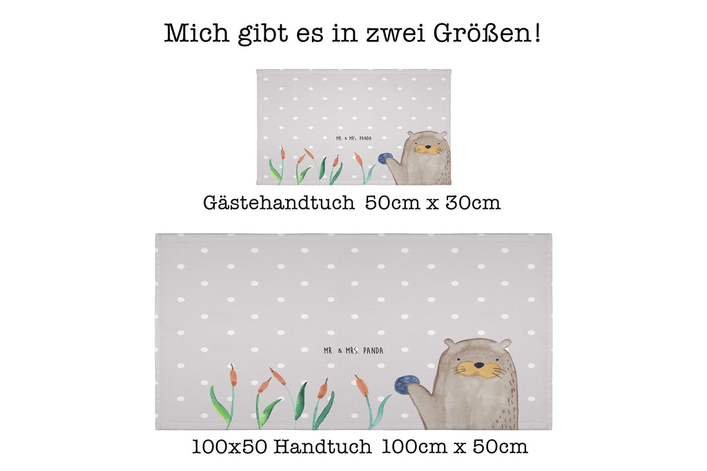 70 x 140 Handtuch Otter mit Stein Duschtuch, Badetuch, Strandtuch, Saunatuch, Kinder Handtuch, Otter, Fischotter, Seeotter, Otter Seeotter See Otter