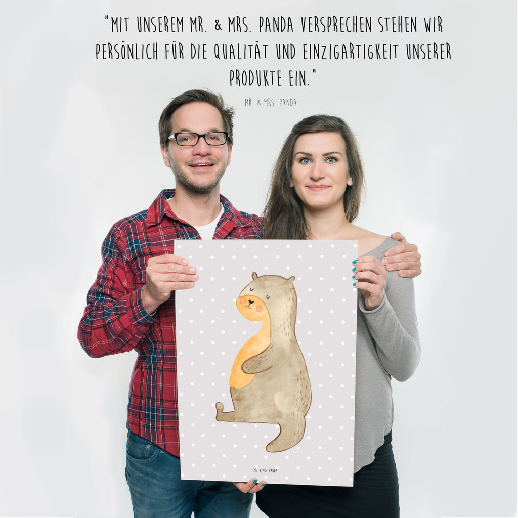 Poster Otter Bauch Poster, Wandposter, Bild, Wanddeko, Küchenposter, Kinderposter, Wanddeko Bild, Raumdekoration, Wanddekoration, Handgemaltes Poster, Mr. & Mrs. Panda Poster, Designposter, Kunstdruck, Posterdruck, Otter, Fischotter, Seeotter, Otter Seeotter See Otter