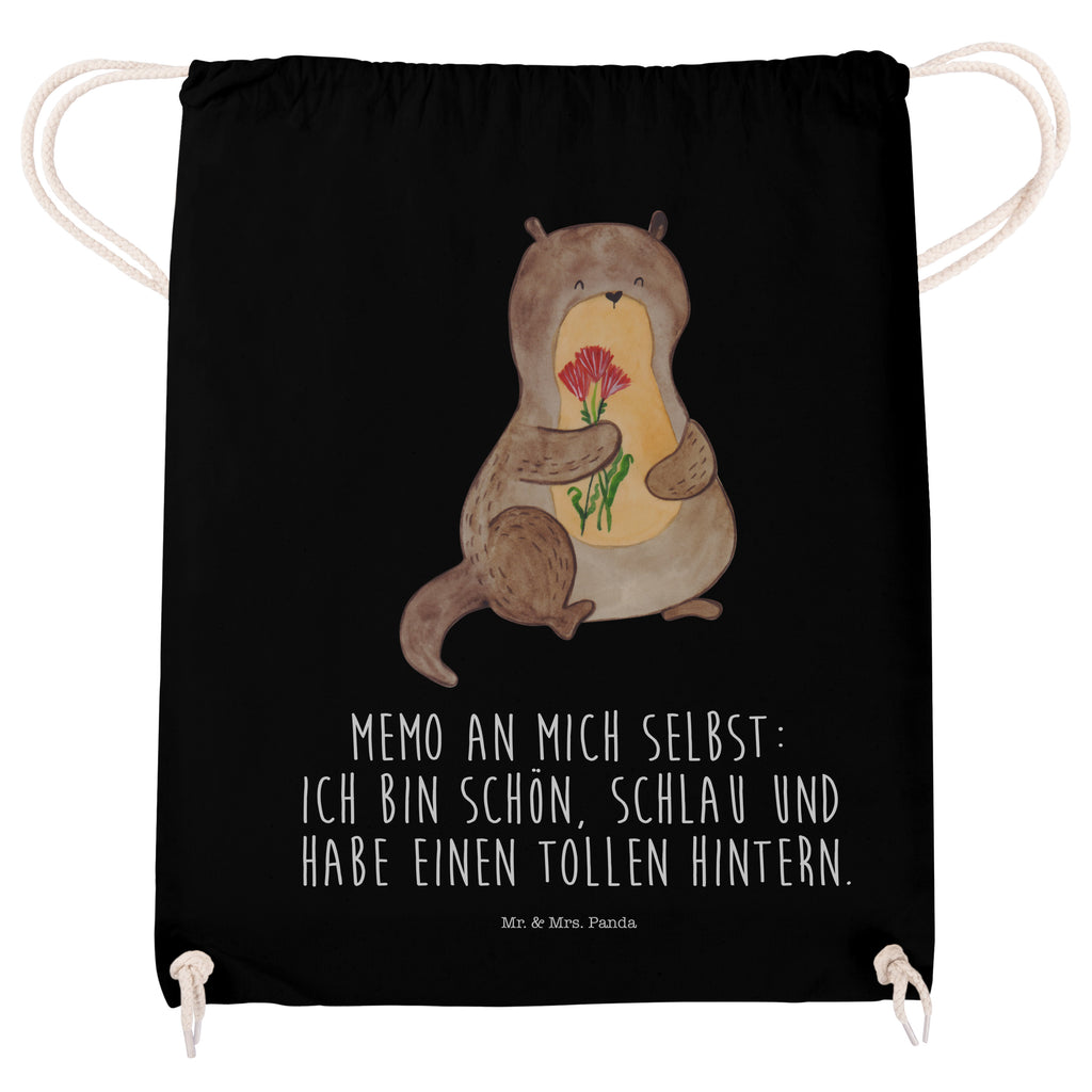Sportbeutel Otter Blumenstrauß Turnbeutel, Beutel, Sporttasche, Tasche, Stoffbeutel, Otter, Fischotter, Seeotter, Otter Seeotter See Otter