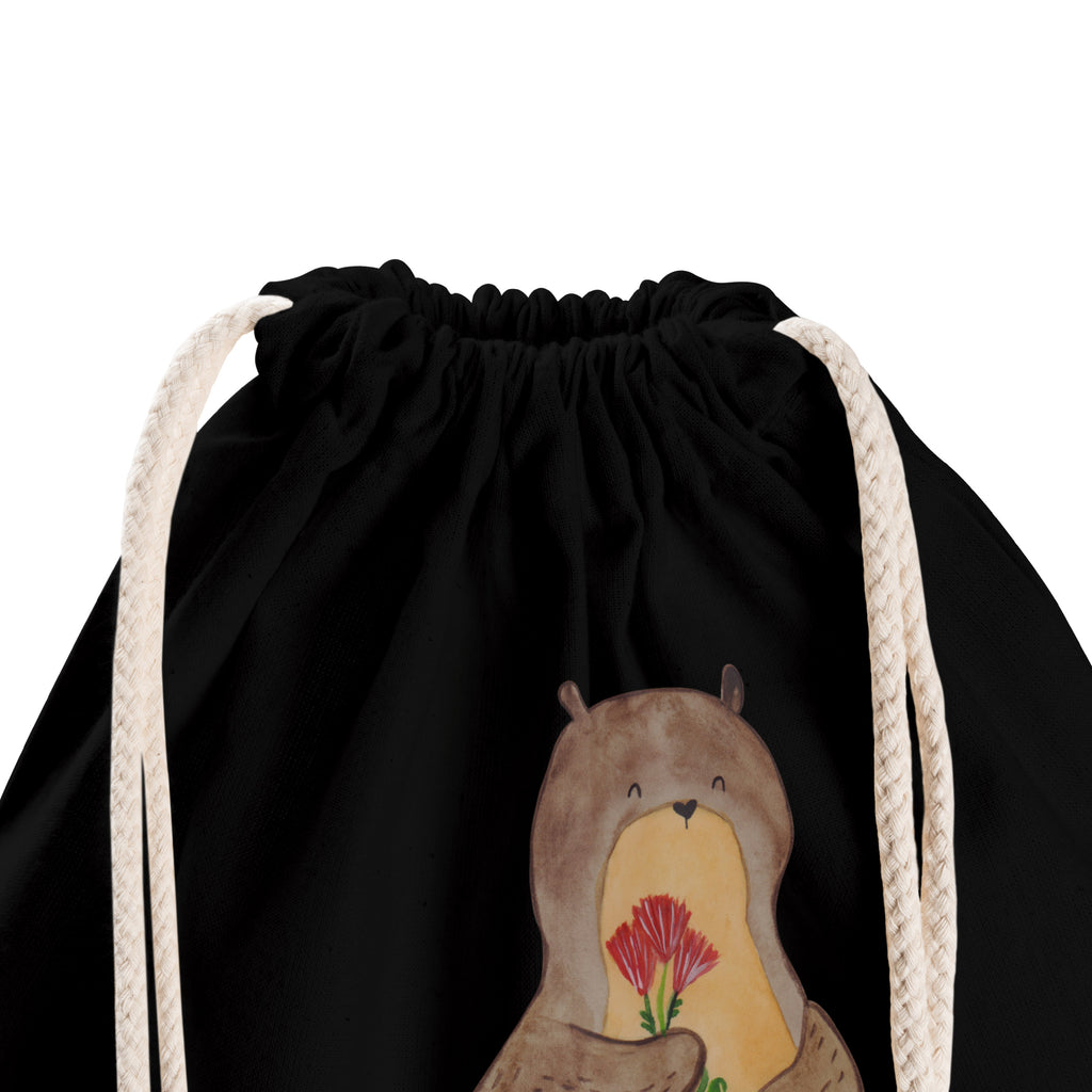 Sportbeutel Otter Blumenstrauß Turnbeutel, Beutel, Sporttasche, Tasche, Stoffbeutel, Otter, Fischotter, Seeotter, Otter Seeotter See Otter
