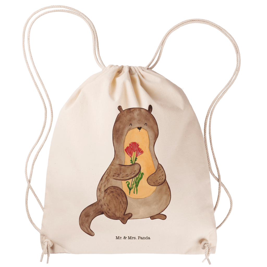 Sportbeutel Otter Blumenstrauß Turnbeutel, Beutel, Sporttasche, Tasche, Stoffbeutel, Otter, Fischotter, Seeotter, Otter Seeotter See Otter