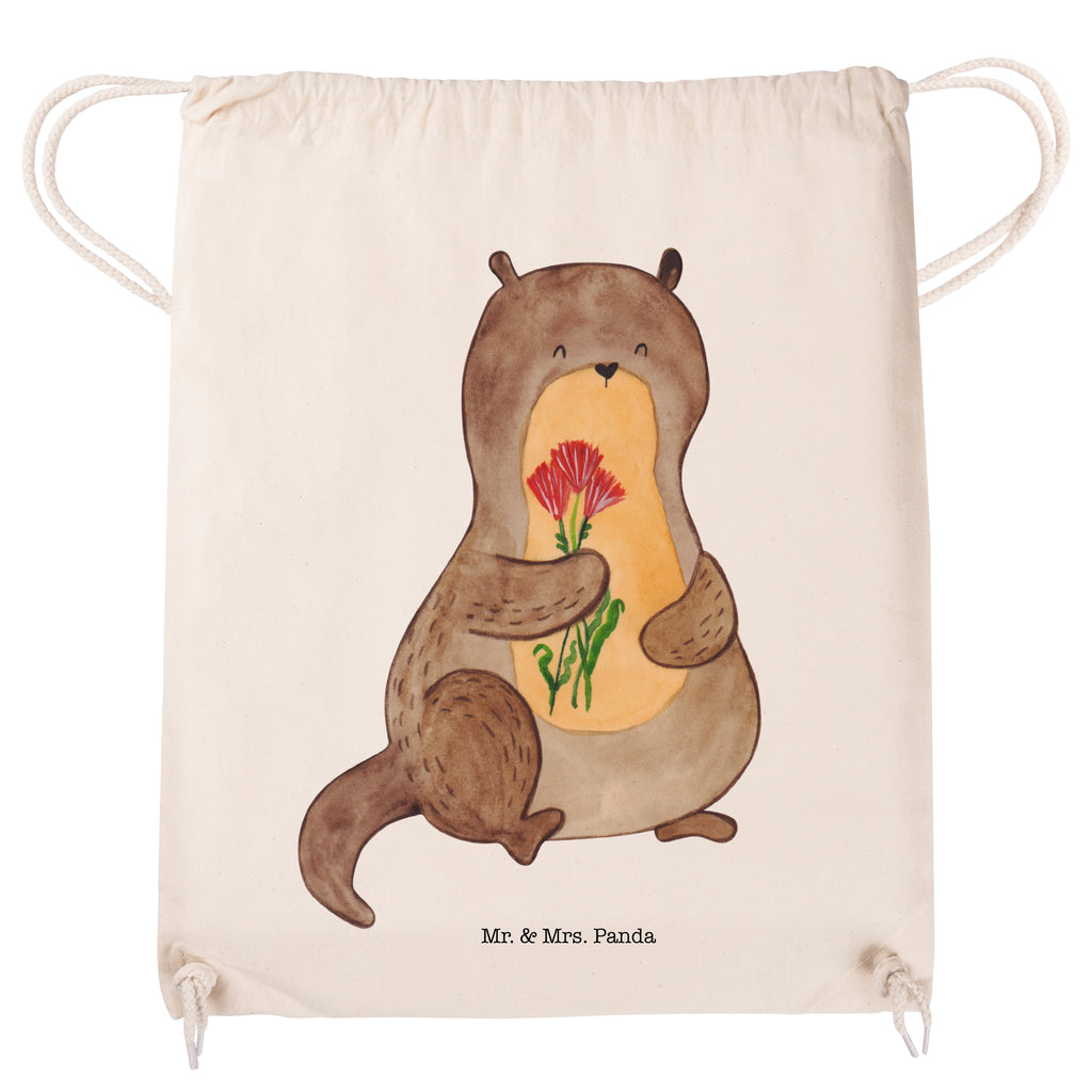 Sportbeutel Otter Blumenstrauß Turnbeutel, Beutel, Sporttasche, Tasche, Stoffbeutel, Otter, Fischotter, Seeotter, Otter Seeotter See Otter