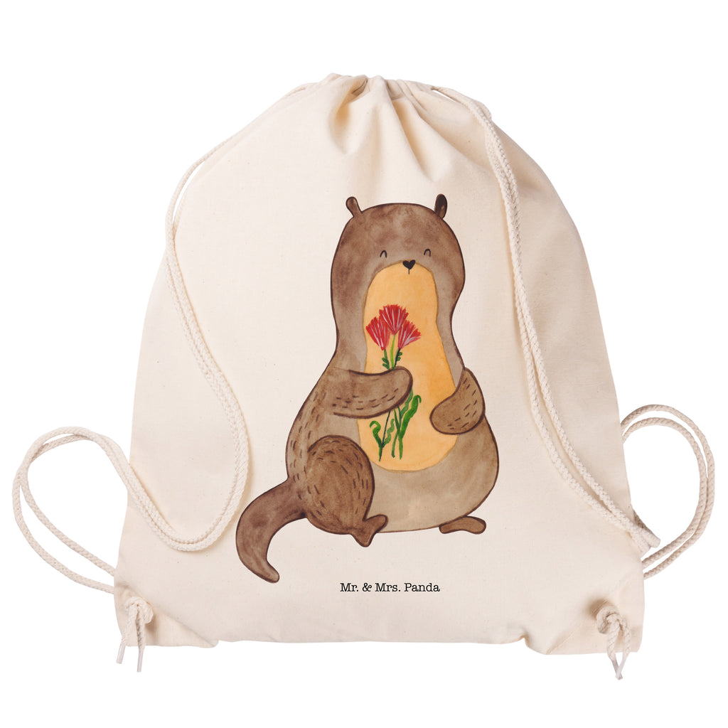 Sportbeutel Otter Blumenstrauß Turnbeutel, Beutel, Sporttasche, Tasche, Stoffbeutel, Otter, Fischotter, Seeotter, Otter Seeotter See Otter