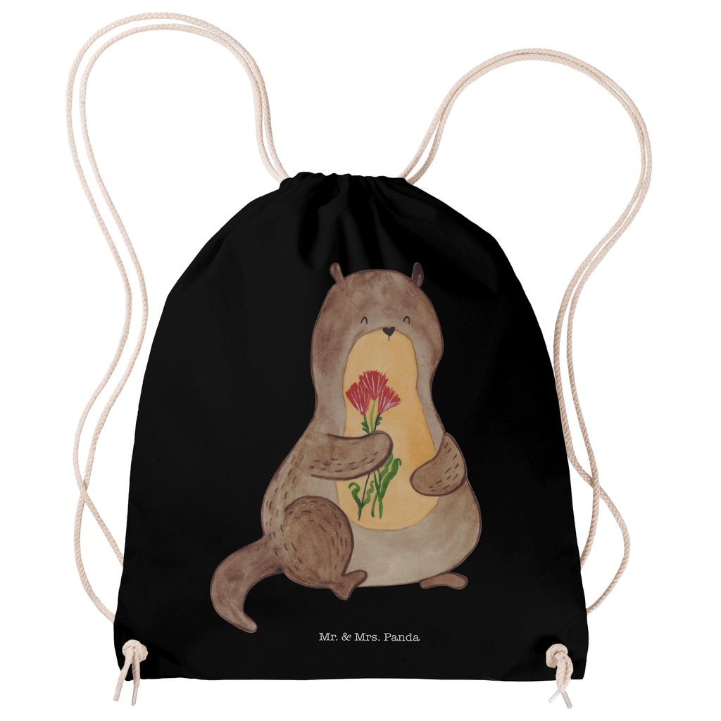 Sportbeutel Otter Blumenstrauß Turnbeutel, Beutel, Sporttasche, Tasche, Stoffbeutel, Otter, Fischotter, Seeotter, Otter Seeotter See Otter