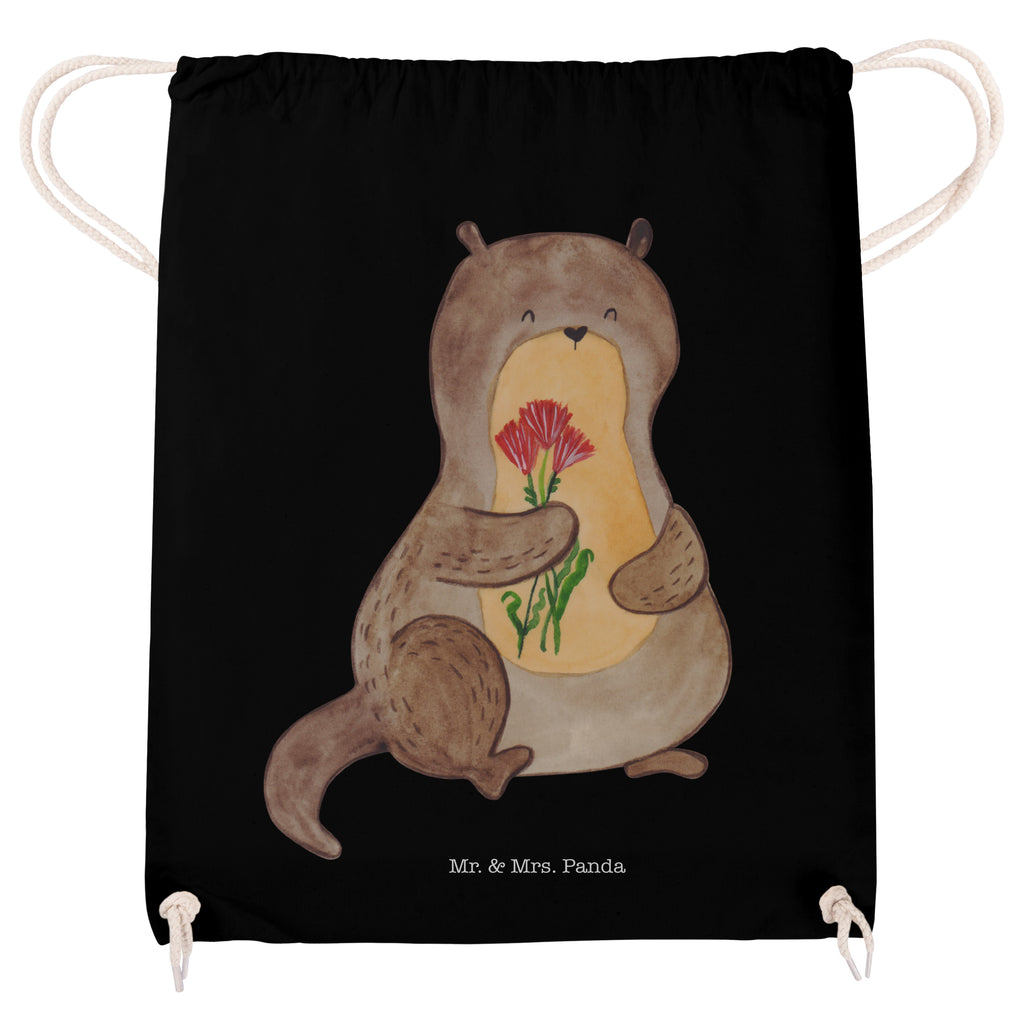 Sportbeutel Otter Blumenstrauß Turnbeutel, Beutel, Sporttasche, Tasche, Stoffbeutel, Otter, Fischotter, Seeotter, Otter Seeotter See Otter