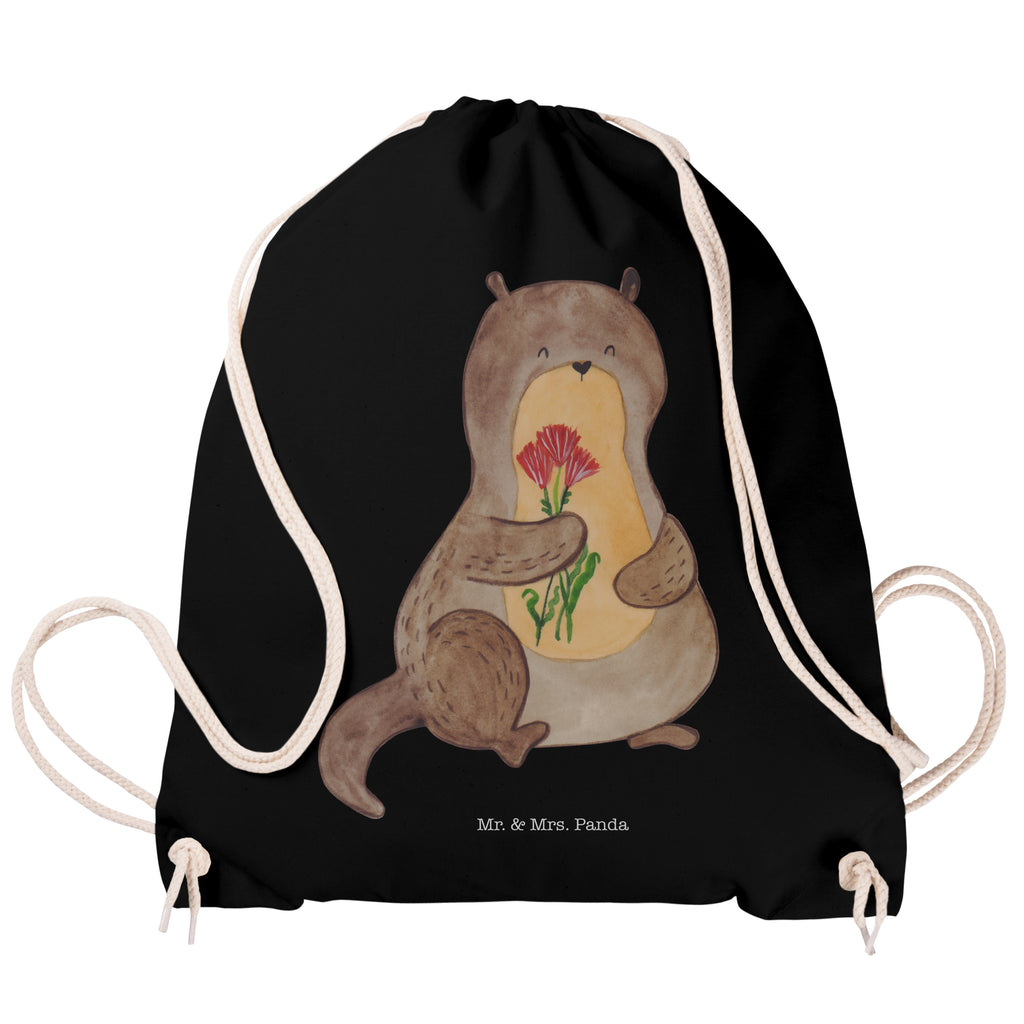 Sportbeutel Otter Blumenstrauß Turnbeutel, Beutel, Sporttasche, Tasche, Stoffbeutel, Otter, Fischotter, Seeotter, Otter Seeotter See Otter