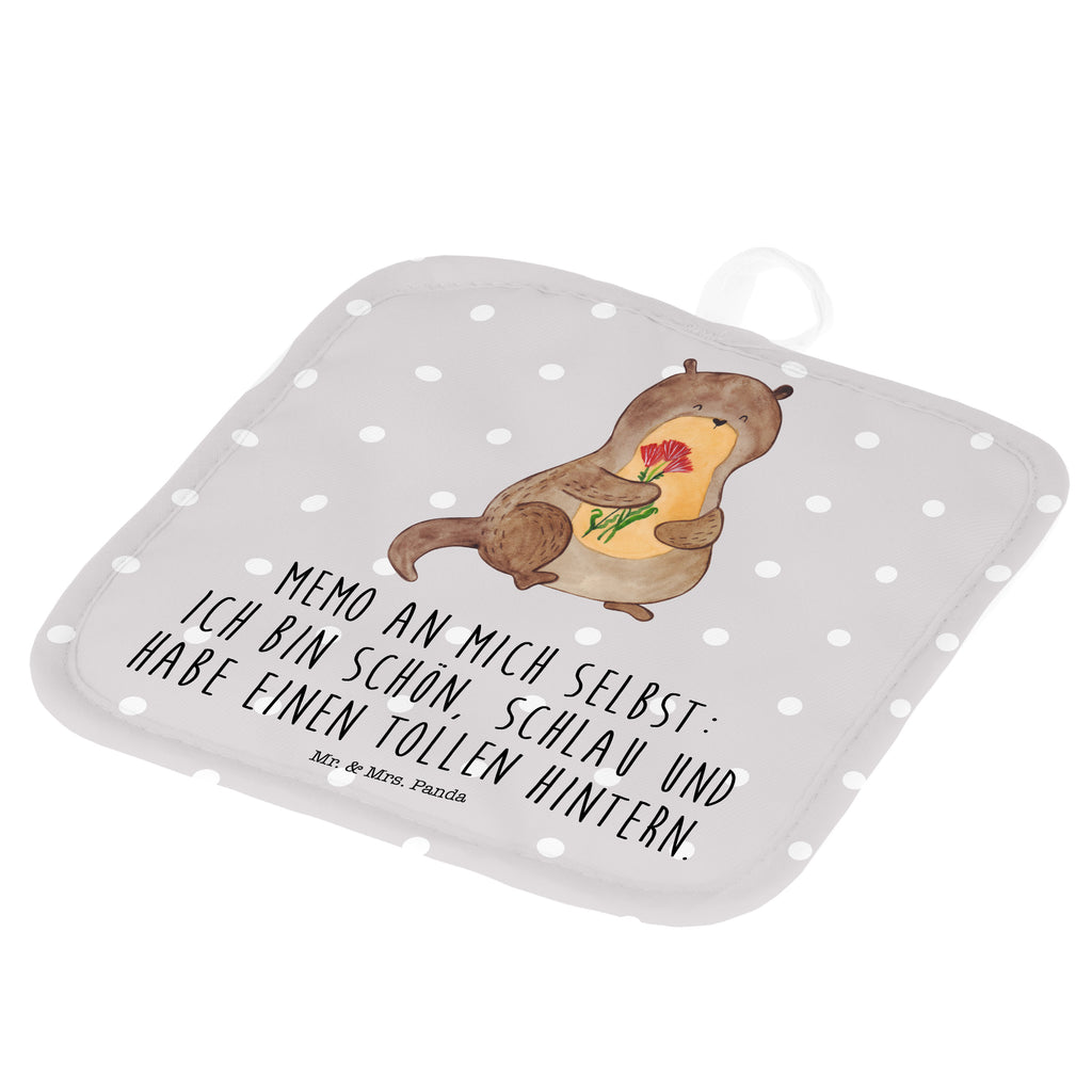 2er Set Topflappen  Otter Blumenstrauß Topflappen, Topfuntersetzer, Ofenhandschuh, Topflappen Set, Topflappen lustig, Topflappen mit Spruch, Otter, Fischotter, Seeotter, Otter Seeotter See Otter