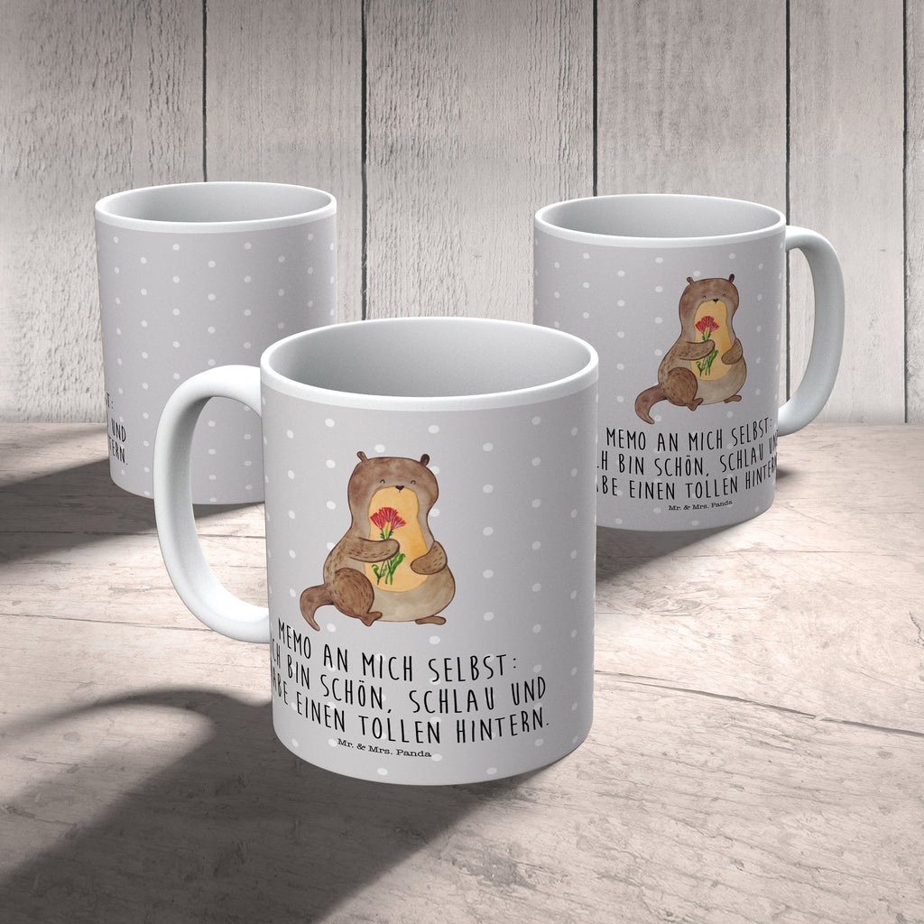 Kindertasse Otter Blumenstrauß Kunststoff Tasse, Kindergarten, Tasse, Trinkbecher, Camping Becher, Kaffeetasse, Kunststoffbecher, Kindergartenbecher, Outdoorgeschirr, Kunststoffgeschirr, Reisebecher, Reisetasse, Kinderbecher, Otter, Fischotter, Seeotter, Otter Seeotter See Otter