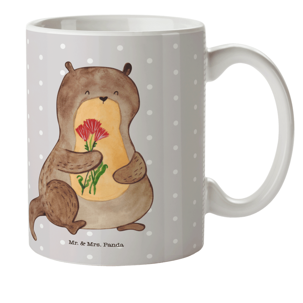 Kindertasse Otter Blumenstrauß Kunststoff Tasse, Kindergarten, Tasse, Trinkbecher, Camping Becher, Kaffeetasse, Kunststoffbecher, Kindergartenbecher, Outdoorgeschirr, Kunststoffgeschirr, Reisebecher, Reisetasse, Kinderbecher, Otter, Fischotter, Seeotter, Otter Seeotter See Otter