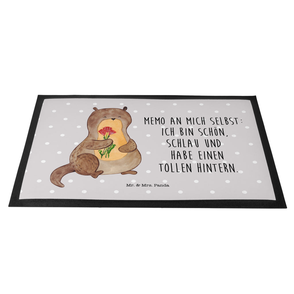 Fußmatte Otter Blumenstrauß Otter Seeotter See Otter Türvorleger, Schmutzmatte, Fußabtreter, Matte, Schmutzfänger, Fußabstreifer, Schmutzfangmatte, Türmatte, Motivfußmatte,  Haustürmatte, Vorleger  Otter,  Fischotter,  Seeotter