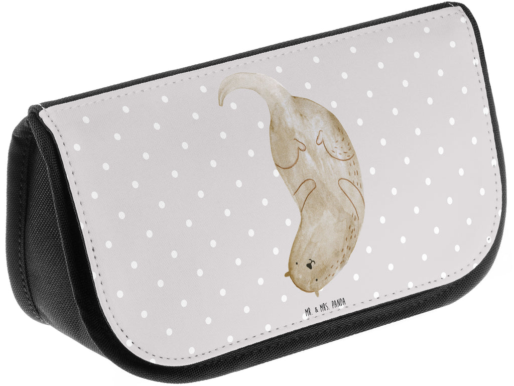 Kosmetiktasche Otter kopfüber Kosmetikbeutel, Kulturtasche, Kulturbeutel, Schminktasche, Make-Up Tasche, Otter, Fischotter, Seeotter, Otter Seeotter See Otter