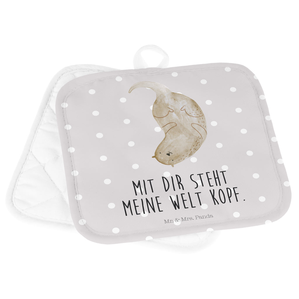 2er Set Topflappen  Otter kopfüber Topflappen, Topfuntersetzer, Ofenhandschuh, Topflappen Set, Topflappen lustig, Topflappen mit Spruch, Otter, Fischotter, Seeotter, Otter Seeotter See Otter