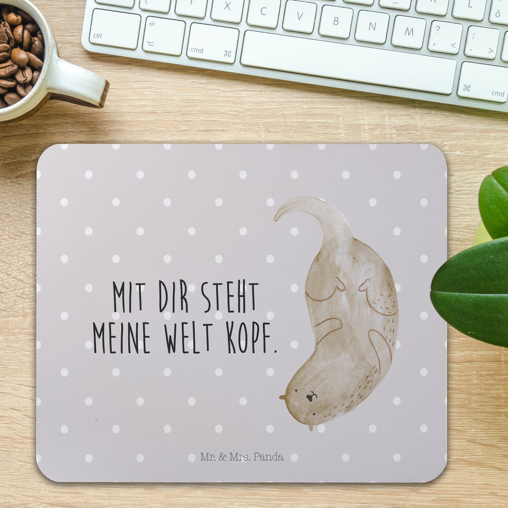 Mauspad Otter kopfüber Mousepad, Computer zubehör, Büroausstattung, PC Zubehör, Arbeitszimmer, Mauspad, Einzigartiges Mauspad, Designer Mauspad, Otter, Fischotter, Seeotter, Otter Seeotter See Otter