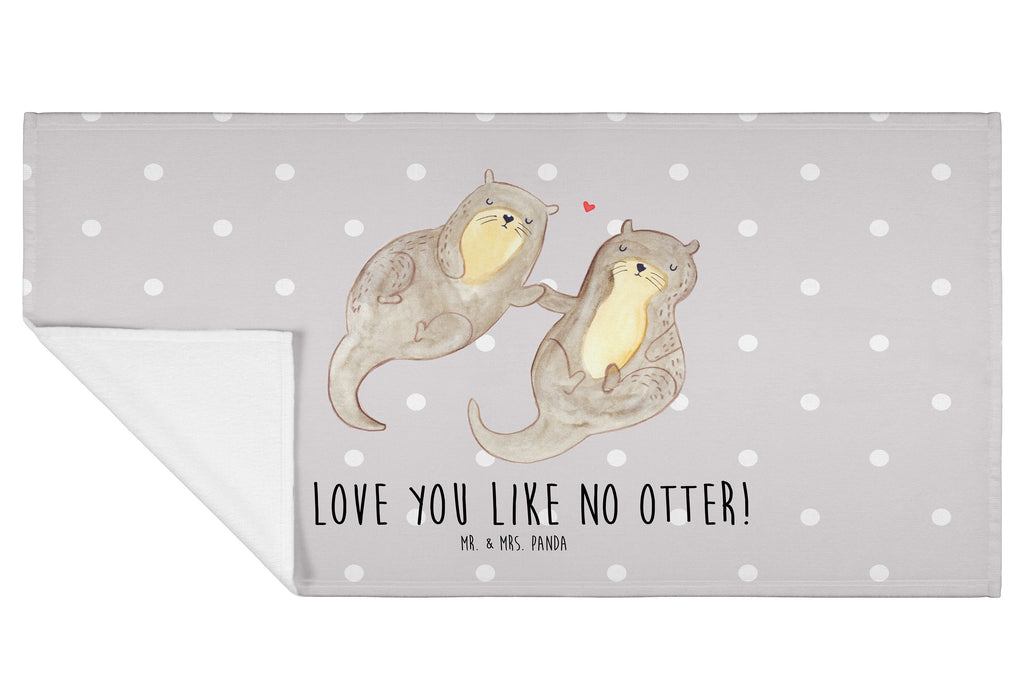 50 x 100 Handtuch Otter händchenhaltend Handtuch, Badehandtuch, Badezimmer, Handtücher, groß, Kinder, Baby, Otter, Fischotter, Seeotter, Otter Seeotter See Otter