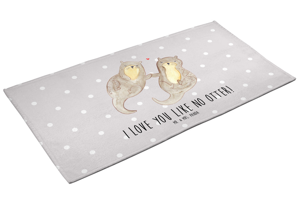 50 x 100 Handtuch Otter händchenhaltend Handtuch, Badehandtuch, Badezimmer, Handtücher, groß, Kinder, Baby, Otter, Fischotter, Seeotter, Otter Seeotter See Otter