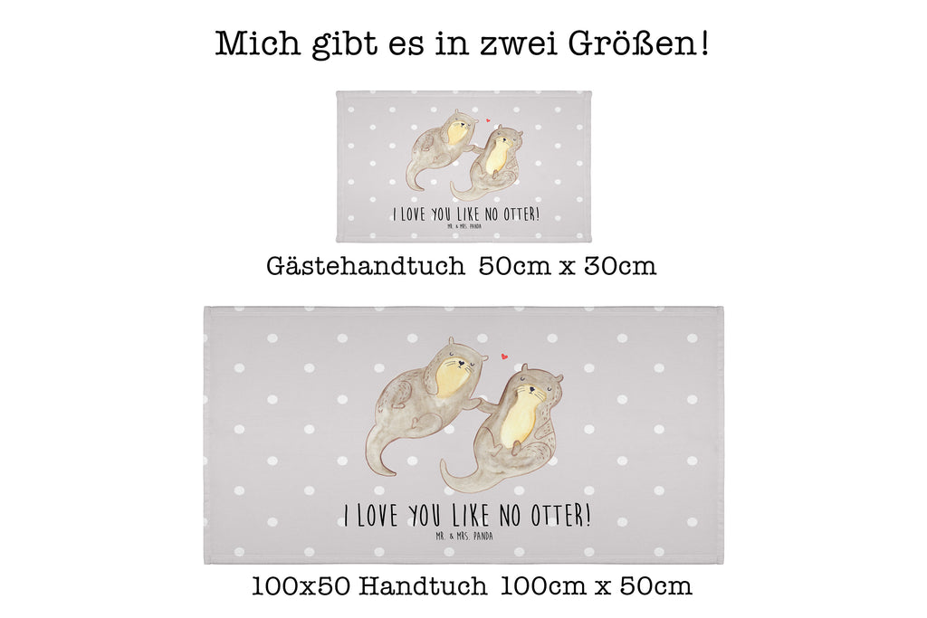 50 x 100 Handtuch Otter händchenhaltend Handtuch, Badehandtuch, Badezimmer, Handtücher, groß, Kinder, Baby, Otter, Fischotter, Seeotter, Otter Seeotter See Otter