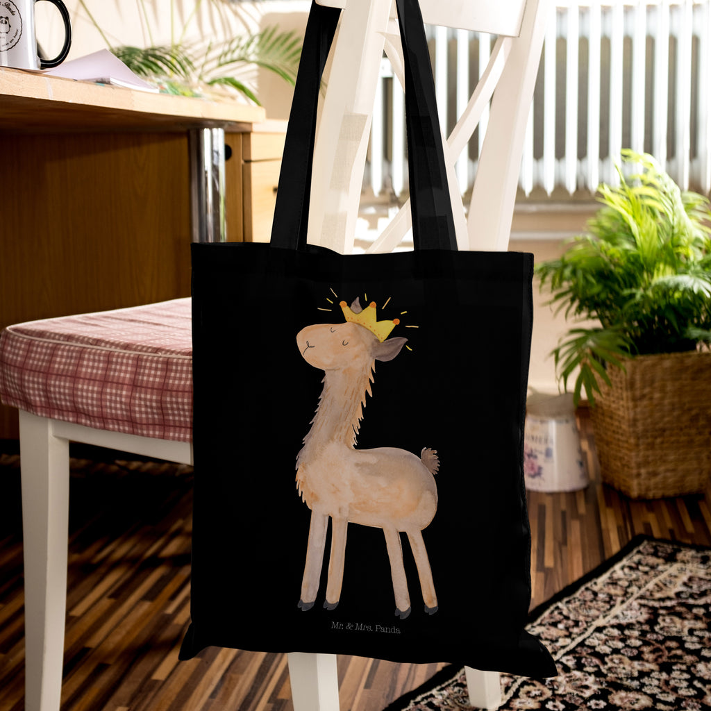 Tragetasche Lama König Beuteltasche, Beutel, Einkaufstasche, Jutebeutel, Stoffbeutel, Lama, Alpaka, Lamas, König, Königin, Freundin, Mama, Papa, Büro Kollege, Kollegin, Chef, Vorgesetzter, Abi, Abitur