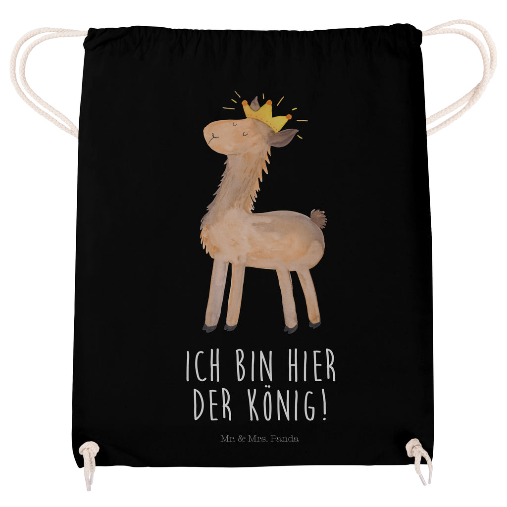 Sportbeutel Lama König Turnbeutel, Beutel, Sporttasche, Tasche, Stoffbeutel, Lama, Alpaka, Lamas, König, Königin, Freundin, Mama, Papa, Büro Kollege, Kollegin, Chef, Vorgesetzter, Abi, Abitur