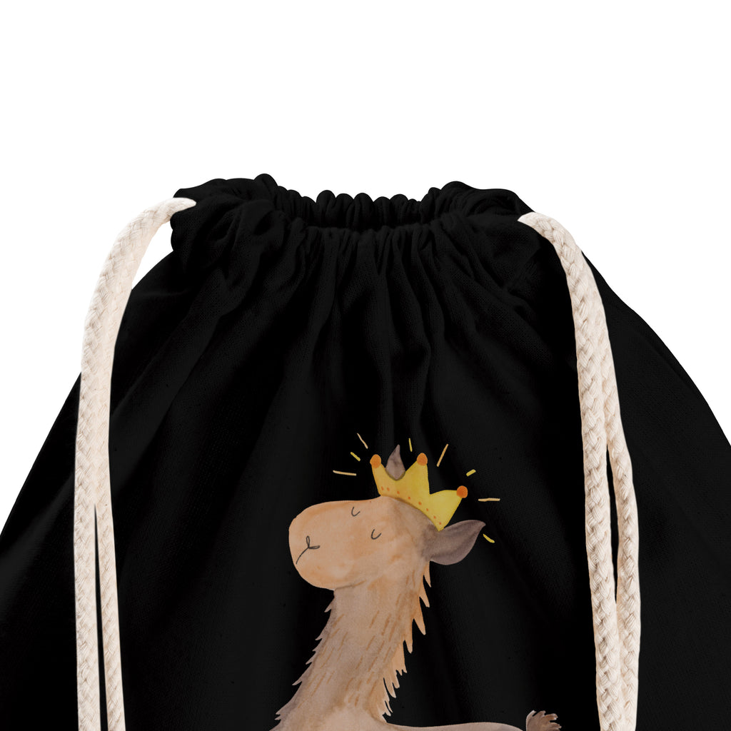 Sportbeutel Lama König Turnbeutel, Beutel, Sporttasche, Tasche, Stoffbeutel, Lama, Alpaka, Lamas, König, Königin, Freundin, Mama, Papa, Büro Kollege, Kollegin, Chef, Vorgesetzter, Abi, Abitur