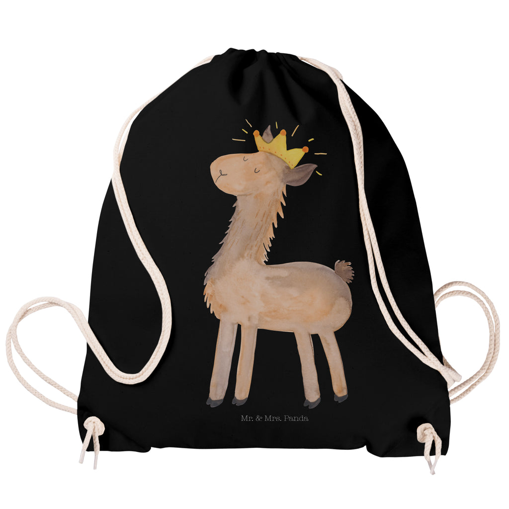 Sportbeutel Lama König Turnbeutel, Beutel, Sporttasche, Tasche, Stoffbeutel, Lama, Alpaka, Lamas, König, Königin, Freundin, Mama, Papa, Büro Kollege, Kollegin, Chef, Vorgesetzter, Abi, Abitur