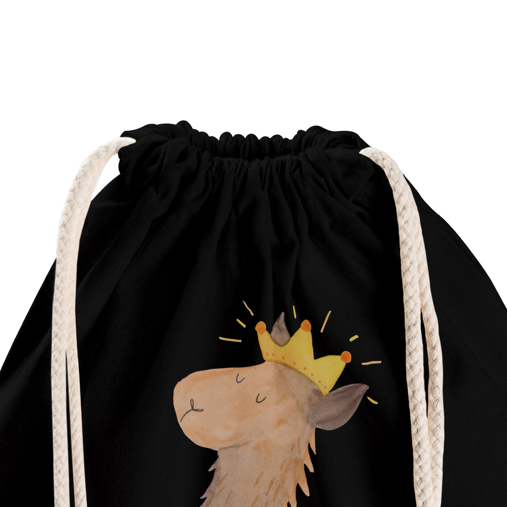 Sportbeutel Lama König Turnbeutel, Beutel, Sporttasche, Tasche, Stoffbeutel, Lama, Alpaka, Lamas, König, Königin, Freundin, Mama, Papa, Büro Kollege, Kollegin, Chef, Vorgesetzter, Abi, Abitur
