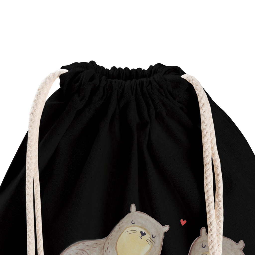 Sportbeutel Otter händchenhaltend Turnbeutel, Beutel, Sporttasche, Tasche, Stoffbeutel, Otter, Fischotter, Seeotter, Otter Seeotter See Otter