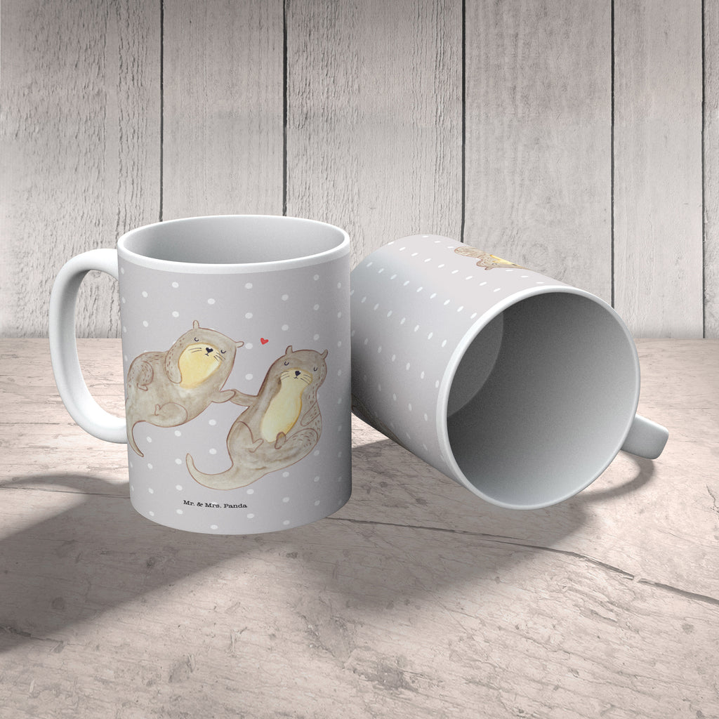 Kindertasse Otter händchenhaltend Kunststoff Tasse, Kindergarten, Tasse, Trinkbecher, Camping Becher, Kaffeetasse, Kunststoffbecher, Kindergartenbecher, Outdoorgeschirr, Kunststoffgeschirr, Reisebecher, Reisetasse, Kinderbecher, Otter, Fischotter, Seeotter, Otter Seeotter See Otter