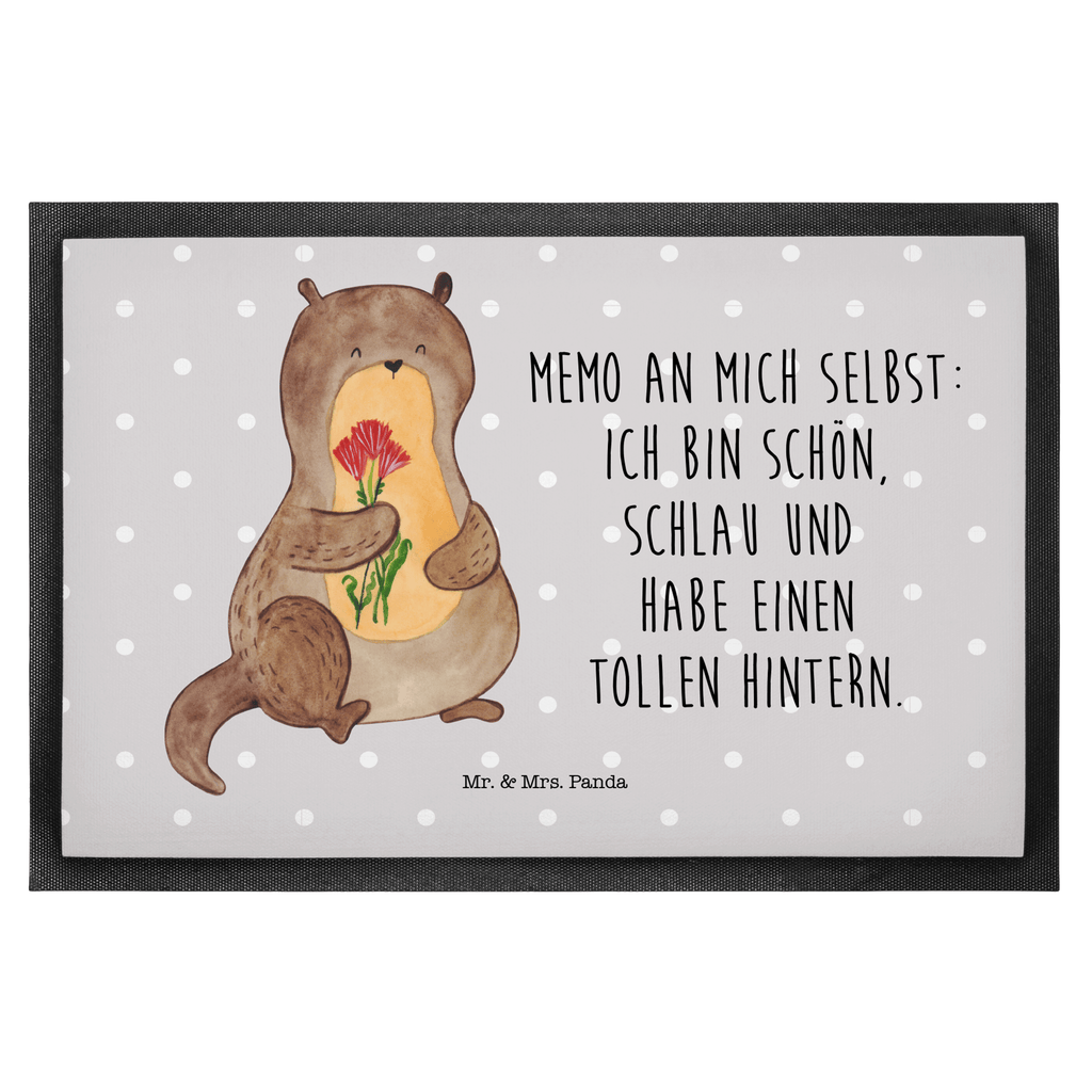 Fußmatte Otter Blumenstrauß Otter Seeotter See Otter Türvorleger, Schmutzmatte, Fußabtreter, Matte, Schmutzfänger, Fußabstreifer, Schmutzfangmatte, Türmatte, Motivfußmatte,  Haustürmatte, Vorleger  Otter,  Fischotter,  Seeotter