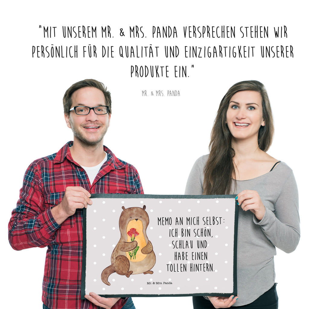 Fußmatte Otter Blumenstrauß Otter Seeotter See Otter Türvorleger, Schmutzmatte, Fußabtreter, Matte, Schmutzfänger, Fußabstreifer, Schmutzfangmatte, Türmatte, Motivfußmatte,  Haustürmatte, Vorleger  Otter,  Fischotter,  Seeotter