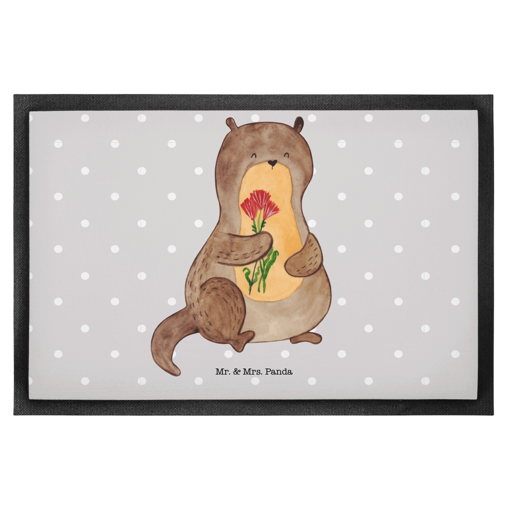 Fußmatte Otter Blumenstrauß Otter Seeotter See Otter Türvorleger, Schmutzmatte, Fußabtreter, Matte, Schmutzfänger, Fußabstreifer, Schmutzfangmatte, Türmatte, Motivfußmatte,  Haustürmatte, Vorleger  Otter,  Fischotter,  Seeotter