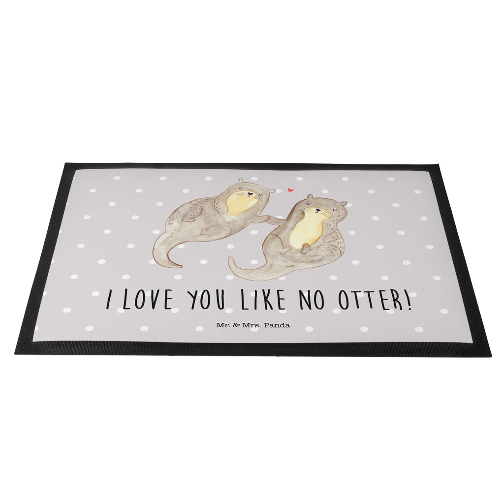 Fußmatte Otter händchenhaltend Otter Seeotter See Otter Türvorleger, Schmutzmatte, Fußabtreter, Matte, Schmutzfänger, Fußabstreifer, Schmutzfangmatte, Türmatte, Motivfußmatte,  Haustürmatte, Vorleger  Otter,  Fischotter,  Seeotter