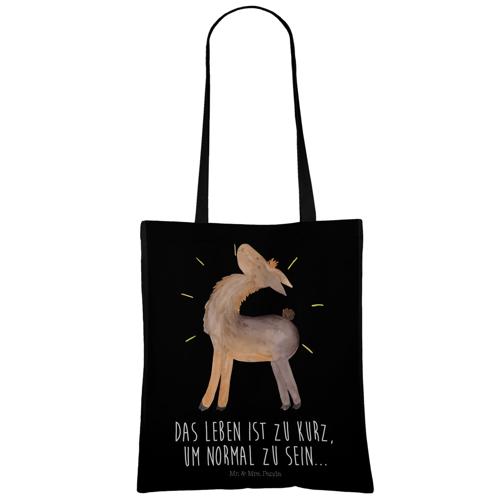 Tragetasche Lama stolz Beuteltasche, Beutel, Einkaufstasche, Jutebeutel, Stoffbeutel, Lama, Alpaka, Lamas, Außenseiter, Anders, Neustart, stolz, Hippie, Freundin, Freundinnen, beste Freundin, Kumpel, Familie, Family
