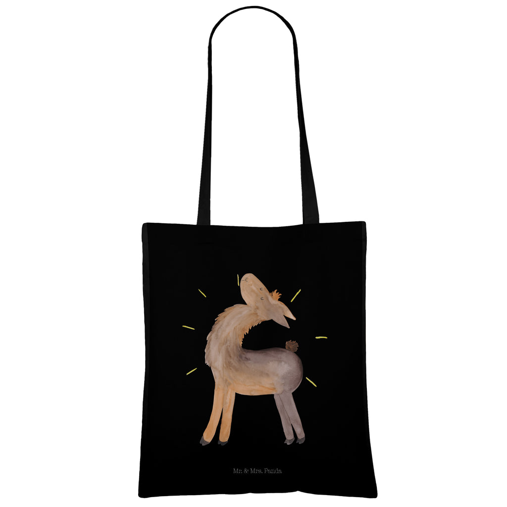 Tragetasche Lama stolz Beuteltasche, Beutel, Einkaufstasche, Jutebeutel, Stoffbeutel, Lama, Alpaka, Lamas, Außenseiter, Anders, Neustart, stolz, Hippie, Freundin, Freundinnen, beste Freundin, Kumpel, Familie, Family