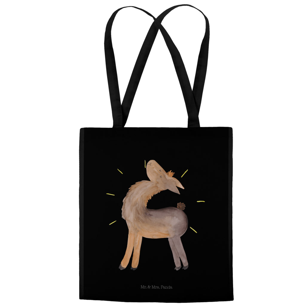 Tragetasche Lama stolz Beuteltasche, Beutel, Einkaufstasche, Jutebeutel, Stoffbeutel, Lama, Alpaka, Lamas, Außenseiter, Anders, Neustart, stolz, Hippie, Freundin, Freundinnen, beste Freundin, Kumpel, Familie, Family