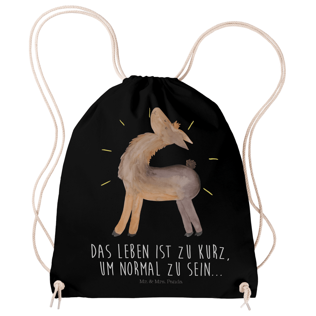 Sportbeutel Lama stolz Turnbeutel, Beutel, Sporttasche, Tasche, Stoffbeutel, Lama, Alpaka, Lamas, Außenseiter, Anders, Neustart, stolz, Hippie, Freundin, Freundinnen, beste Freundin, Kumpel, Familie, Family