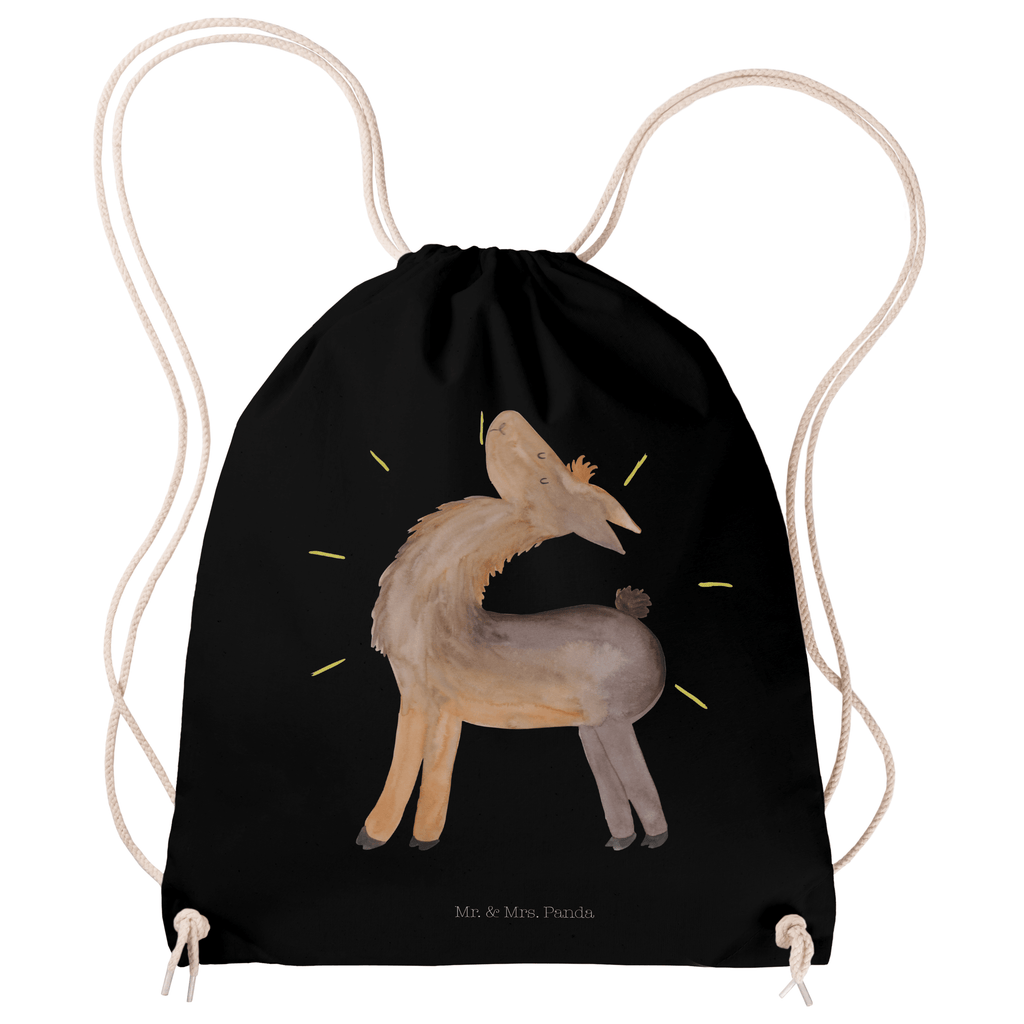 Sportbeutel Lama stolz Turnbeutel, Beutel, Sporttasche, Tasche, Stoffbeutel, Lama, Alpaka, Lamas, Außenseiter, Anders, Neustart, stolz, Hippie, Freundin, Freundinnen, beste Freundin, Kumpel, Familie, Family