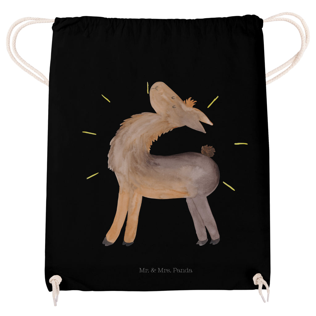 Sportbeutel Lama stolz Turnbeutel, Beutel, Sporttasche, Tasche, Stoffbeutel, Lama, Alpaka, Lamas, Außenseiter, Anders, Neustart, stolz, Hippie, Freundin, Freundinnen, beste Freundin, Kumpel, Familie, Family