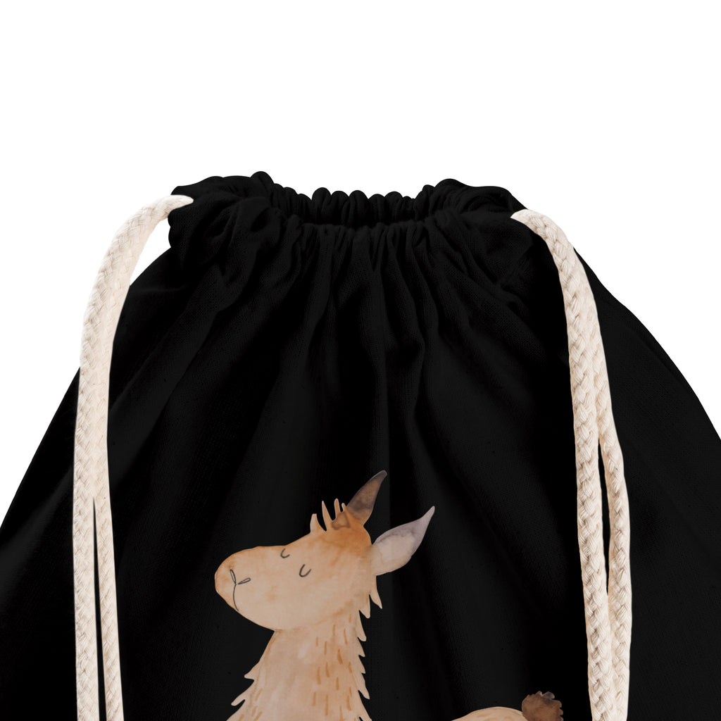 Sportbeutel Lama springend Turnbeutel, Beutel, Sporttasche, Tasche, Stoffbeutel, Lama, Alpaka, Lamas, Lieblingstag, Happy day, fröhlich, Glück, Freundin, Liebeskummer, Neustart, guten Morgen, Start, Prüfung, Abitur