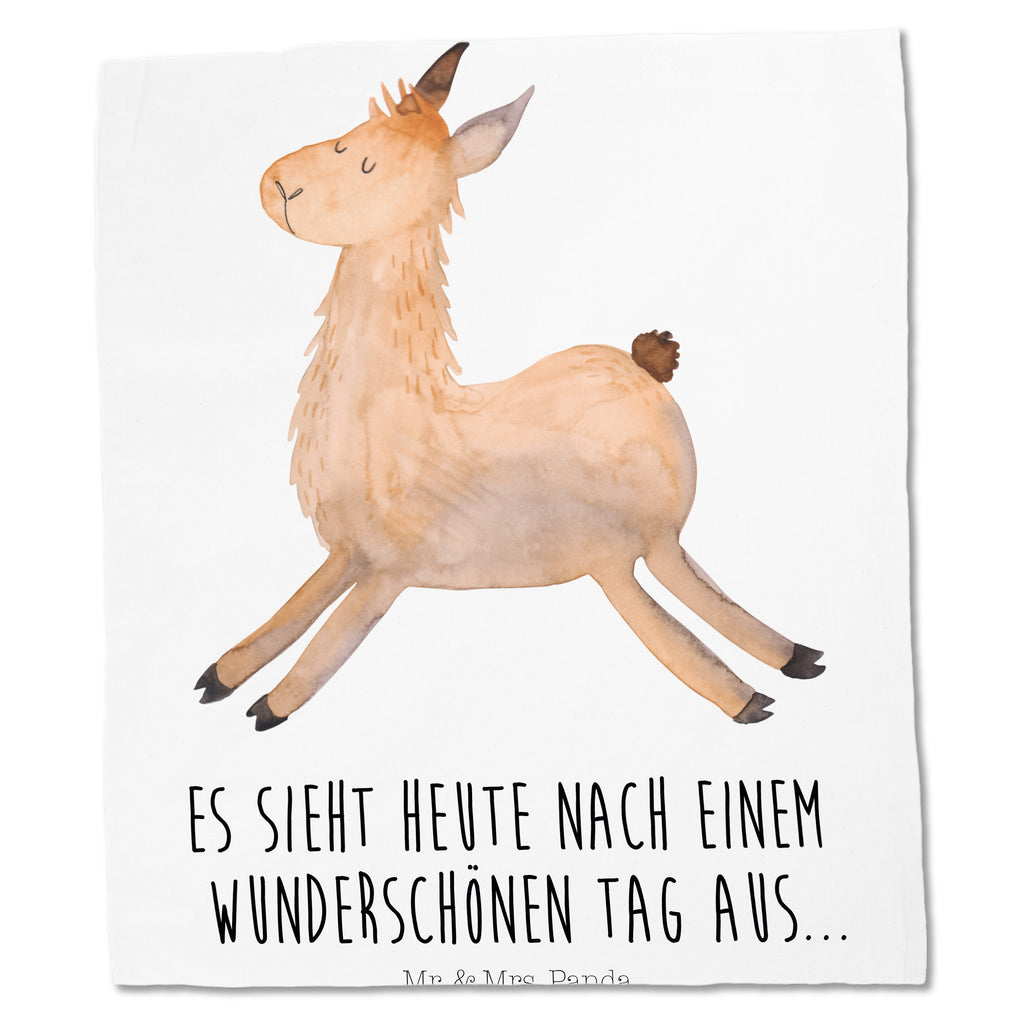 Tragetasche Lama springend Beuteltasche, Beutel, Einkaufstasche, Jutebeutel, Stoffbeutel, Lama, Alpaka, Lamas, Lieblingstag, Happy day, fröhlich, Glück, Freundin, Liebeskummer, Neustart, guten Morgen, Start, Prüfung, Abitur