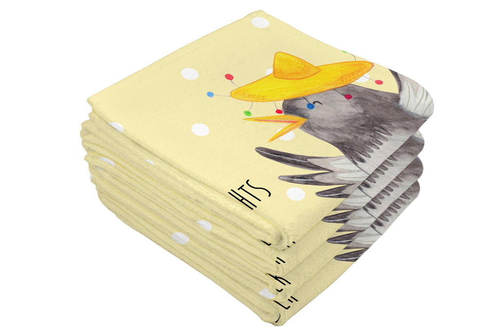 50 x 100 Handtuch Rabe mit Sombrero Handtuch, Badehandtuch, Badezimmer, Handtücher, groß, Kinder, Baby, Tiermotive, Gute Laune, lustige Sprüche, Tiere, Rabe, Vogel, Vögel, Spruch positiv, fröhlich sein, glücklich sein, Glück Spruch, froh, Elster, Motivation